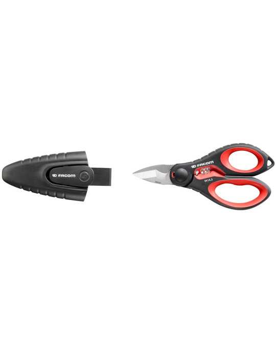 Tijera de Electricista de Gran Resistencia + Funda FACOM