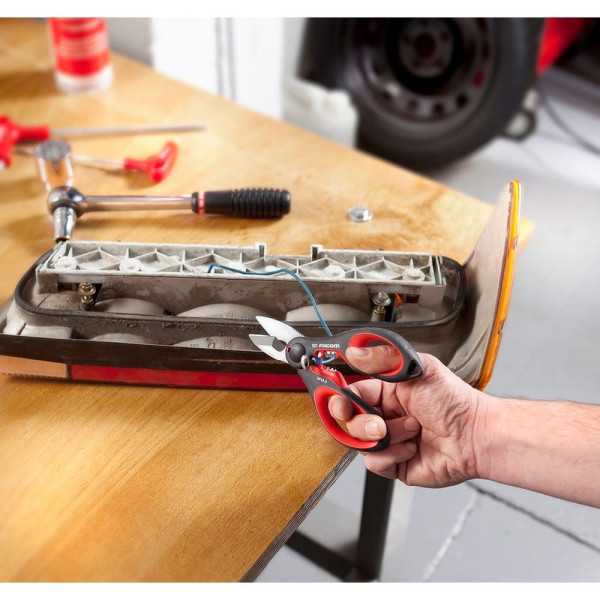 Tijera de Electricista de Gran Resistencia + Funda FACOM