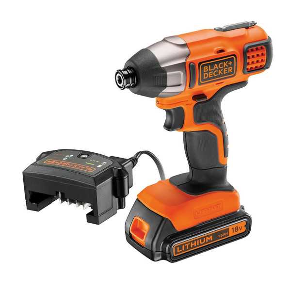 Kit Atornillador de Impacto 18 V ¼ pulg con Batería 2.0Ah y Cargador BLACK+DECKER