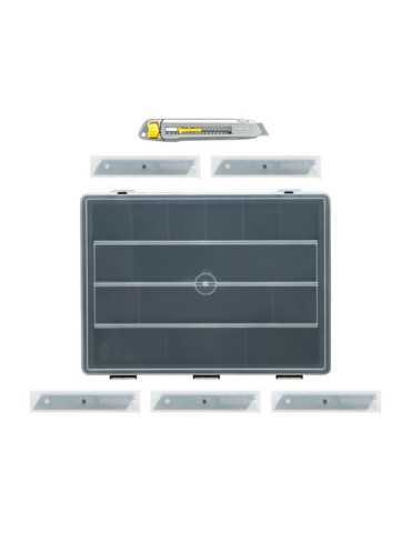 Cúter Metálico 18 mm + 50 Cuchillas + Organizador - Pack Interlock® STANLEY 2