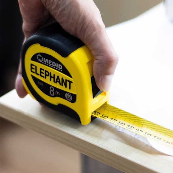 Flexómetro Elephant Bimaterial 8 m x 30 mm MEDID