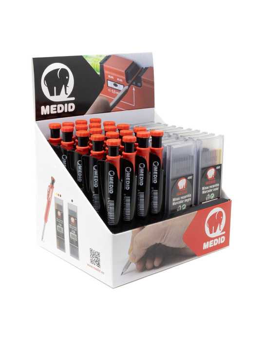 Marcador Portaminas + Recambios, Expositor 20 + 20 uds MEDID