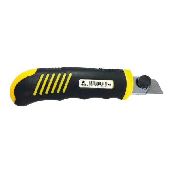 Cutter con Cambio de Cuchilla Automático 18 mm + 8 Cuchillas de Recambio, Expositor 24 uds MEDID