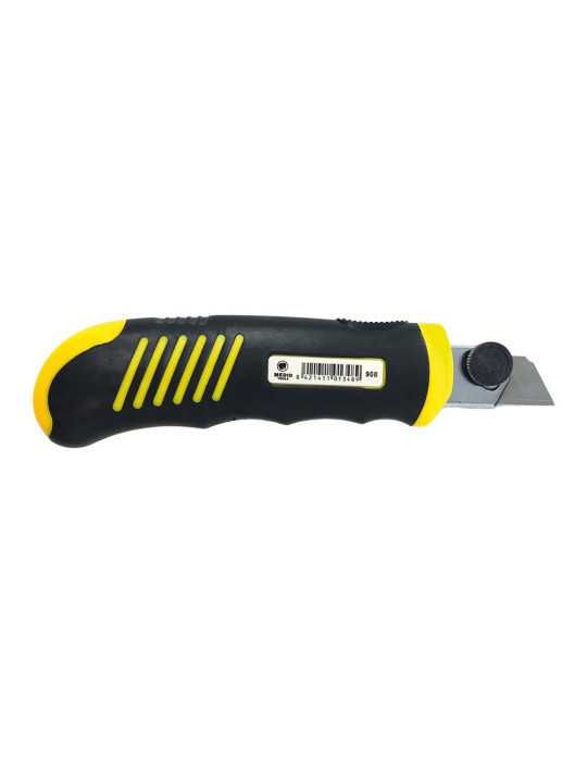 Cutter con Cambio de Cuchilla Automático 18 mm + 8 Cuchillas de Recambio, Expositor 24 uds MEDID