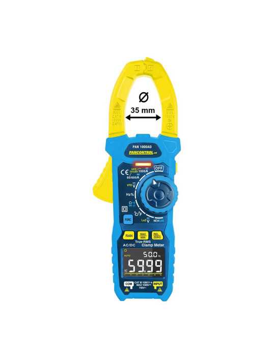 Pinza Amperimétrica Digital Pan 1000AD de 1000 A Ca/Cc PANCONTROL