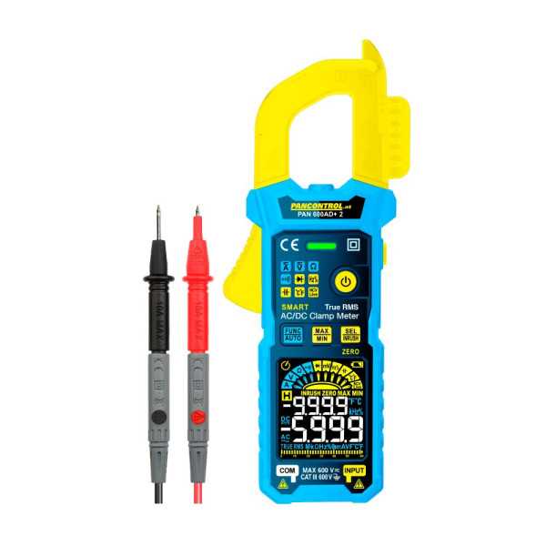 Pinza Amperimétrica Digital Inteligente Pan 600AD+ 2 de 600 A Ca/Cc PANCONTROL