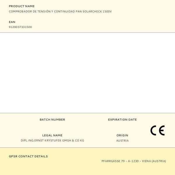 Comprobador de Tensión y Continuidad Pan Solarcheck 1500 V PANCONTROL