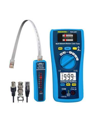 Probador Lan y Multímetro Digital Pan LAN1 Cat Iii 300 V / Cat Ii 600 V PANCONTROL