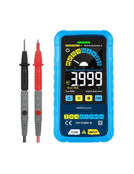 Multímetro de Bolsillo Pan POCKETMETER-2 Cat Iii 600 V PANCONTROL
