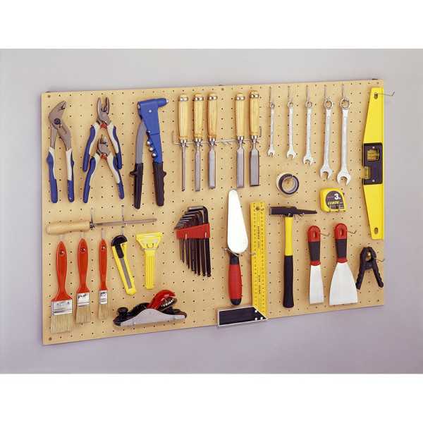 Panel Perforado para Herramientas con 41 Ganchos y 6 Separadores de Pared, 90 x 60 cm MOTTEZ