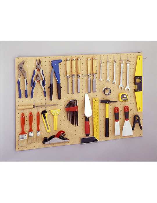 Panel Perforado para Herramientas con 41 Ganchos y 6 Separadores de Pared, 90 x 60 cm MOTTEZ
