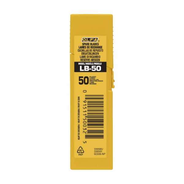 Cuchillas Troceables Plateadas 18 mm, Juego 50 uds OLFA
