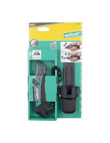 Cúter de Seguridad con Funda y Cordón WOLFCRAFT 2