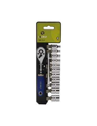 Llave de Carraca ¼ pulg, Vasos, Alargador, 13 Piezas IRIMO