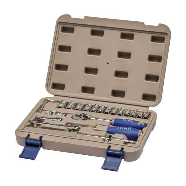 Llave de Carraca ¼ pulg, Vasos y Puntas, Juego 35 Piezas IRIMO