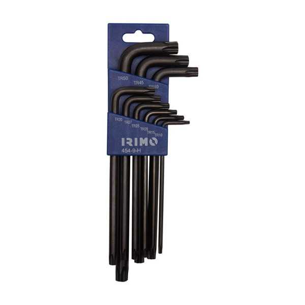 Llaves Acodadas Pavonadas Torx® Inviolables T10 - T50 454 - 9 - H, Juego de 9 Piezas IRIMO