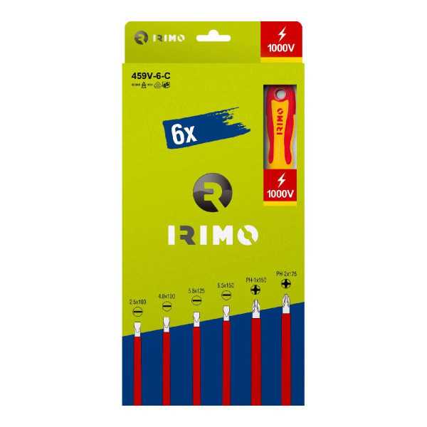 Destornilladores 1000V 4 Planos, 2 PH, Caja Cartón, 6 Piezas IRIMO