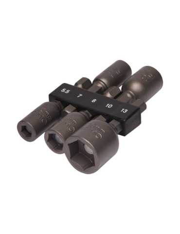 Vasos Magnéticos Hexagonales 5,5-13 mm ¼ pulg, Juego 5 Piezas IRIMO