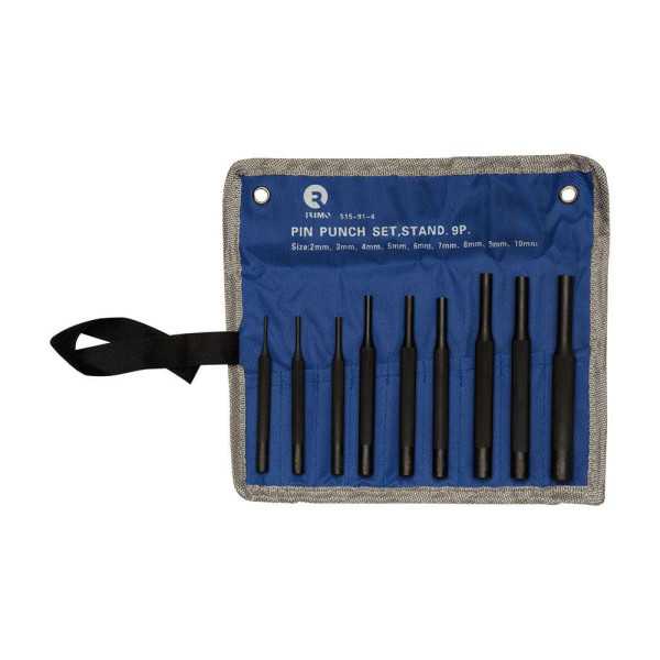 Botadores Cilíndricos Estriados (2,3,4,5,6,7,8,9,10 mm), Juego de 9 Piezas IRIMO