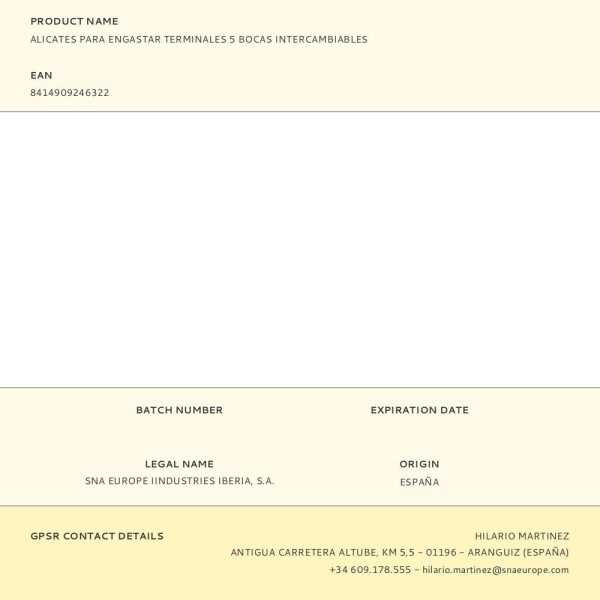 Alicates para Engastar Terminales 5 Bocas Intercambiables IRIMO