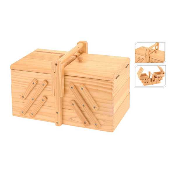 Costurero Madera de Pino, 30 x 17,5 x 19 cm EXCELLENT HOUSEWARE