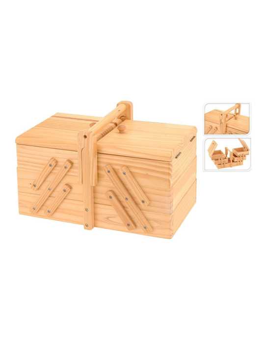 Costurero Madera de Pino, 30 x 17,5 x 19 cm EXCELLENT HOUSEWARE
