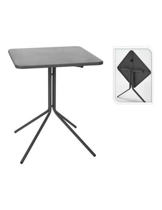 Mesa Plegable Gris Oscura, 58 x 58 x 70 cm AMBIANCE