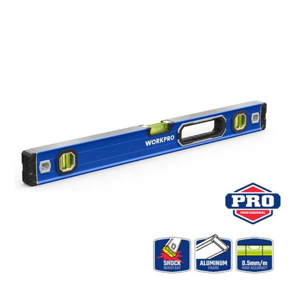 Nivel de Burbuja Pro con Base Magnética 60 cm WORKPRO