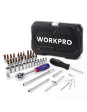 Llaves Vaso ¼ pulg, Juego 46 Piezas WORKPRO