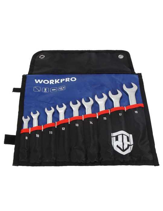 Llave Fija Combinada, Juego 9 Piezas WORKPRO