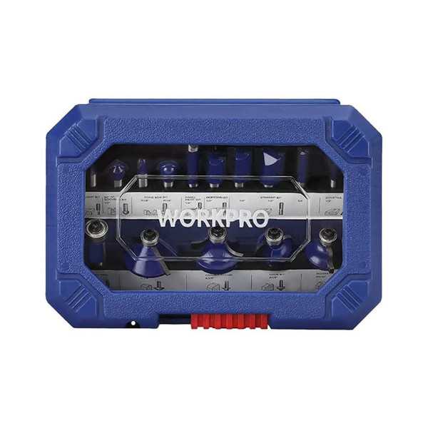 Fresa para Madera 6,35 mm, Juego 15 Piezas WORKPRO