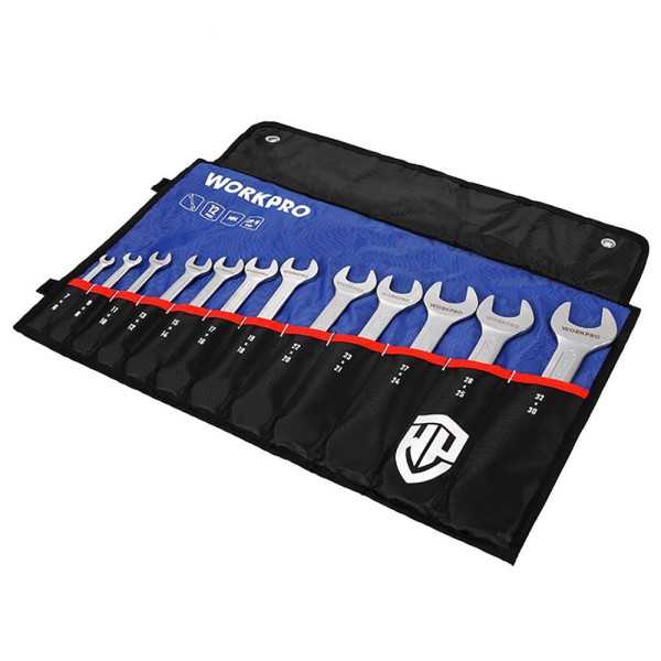 Llave Fija Doble, Juego 12 Piezas WORKPRO