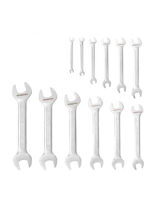 Llave Fija Doble, Juego 12 Piezas WORKPRO
