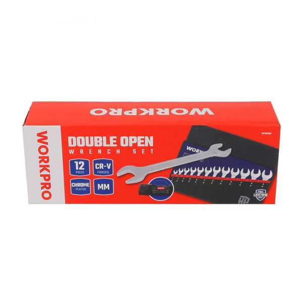 Llave Fija Doble, Juego 12 Piezas WORKPRO