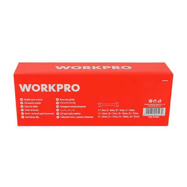 Llave Fija Doble, Juego 12 Piezas WORKPRO