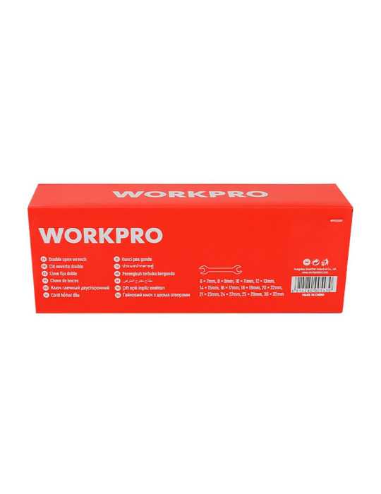 Llave Fija Doble, Juego 12 Piezas WORKPRO