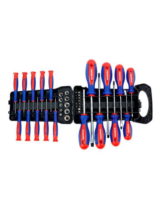 Destornilladores Magnéticos con Soporte, Juego de 45 Piezas WORKPRO
