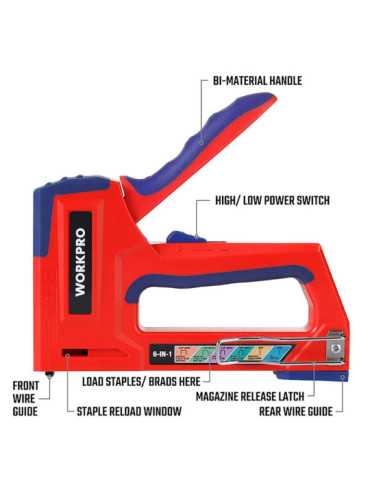 Grapadora 6 en 1 WORKPRO 2