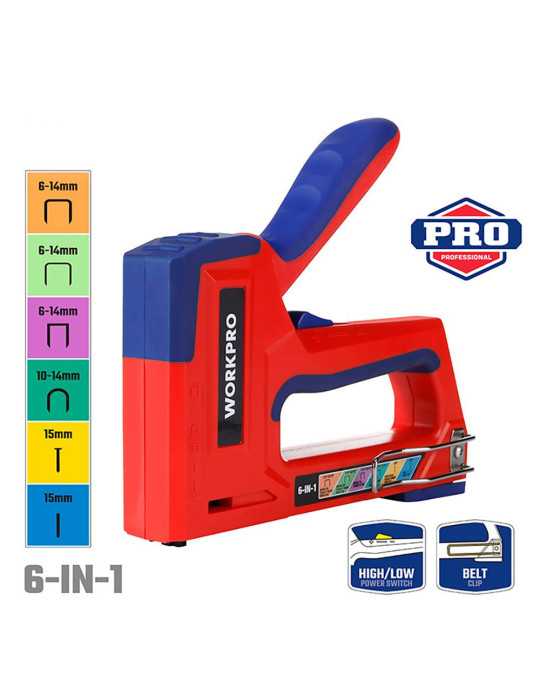 Grapadora 6 en 1 WORKPRO
