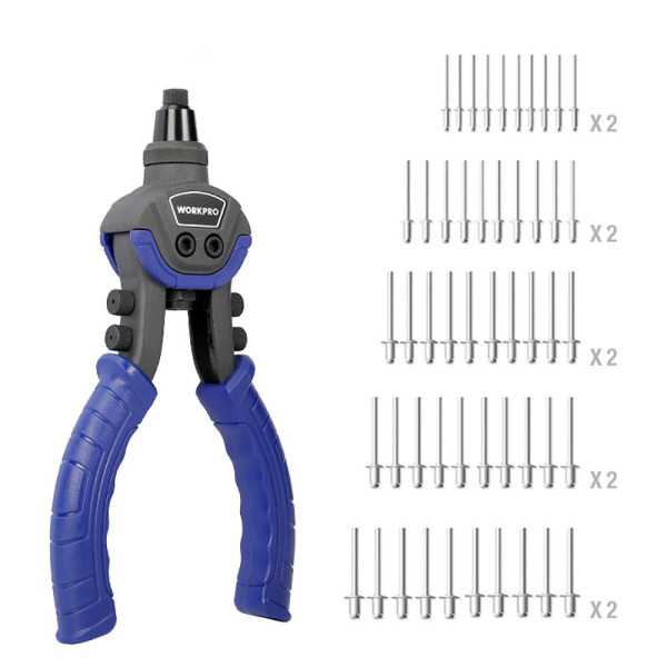 Remachadora Manual 250 mm - 10 pulg, 5 en 1 WORKPRO