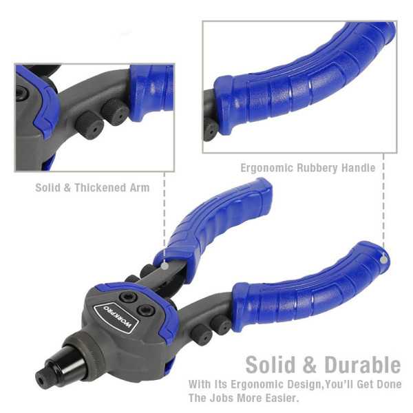Remachadora Manual 250 mm - 10 pulg, 5 en 1 WORKPRO
