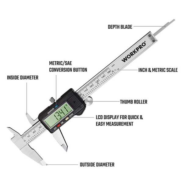 Calibre Vernier Digital 150 mm WORKPRO
