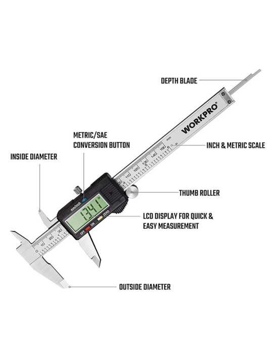 Calibre Vernier Digital 150 mm WORKPRO