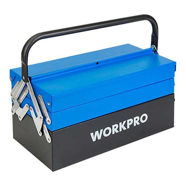 Caja de Herramientas Metálica, 5 Compartimentos, 41,5 × 20 × 20 cm WORKPRO