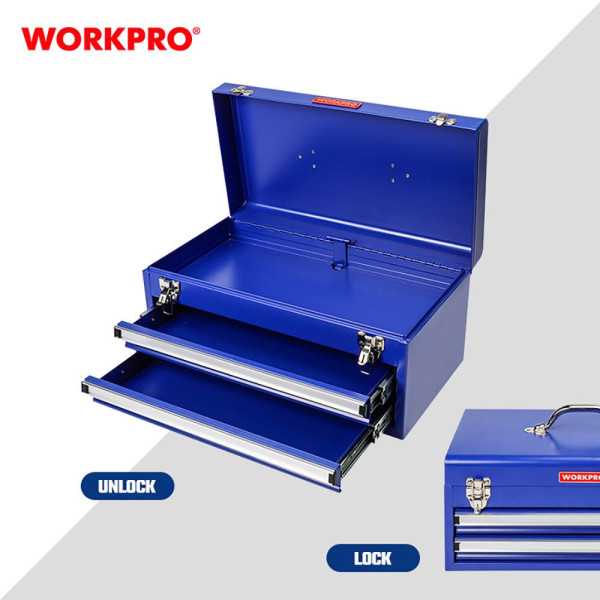 Caja de Herramientas, Metálica, 2 Cajones, 46 x 24 x 22 cm WORKPRO