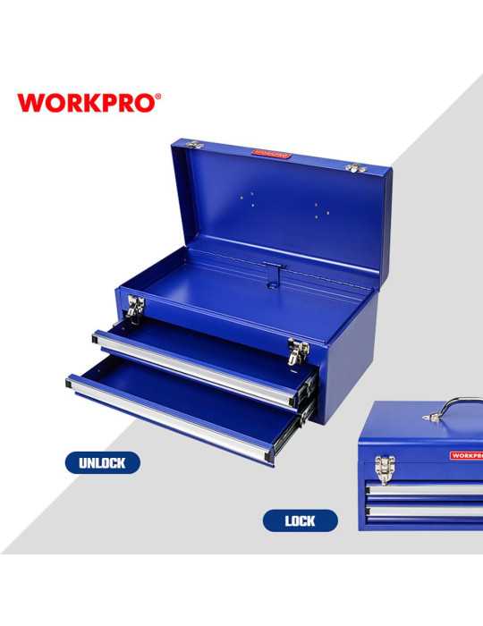Caja de Herramientas, Metálica, 2 Cajones, 46 x 24 x 22 cm WORKPRO