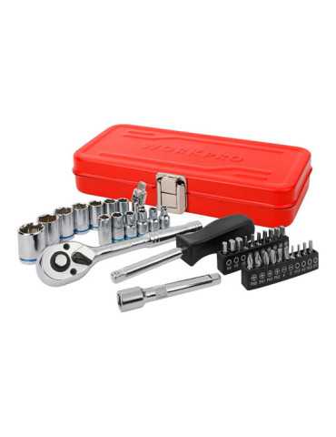 Llave de Carraca, ¼ pulg, Juego 37 Piezas WORKPRO