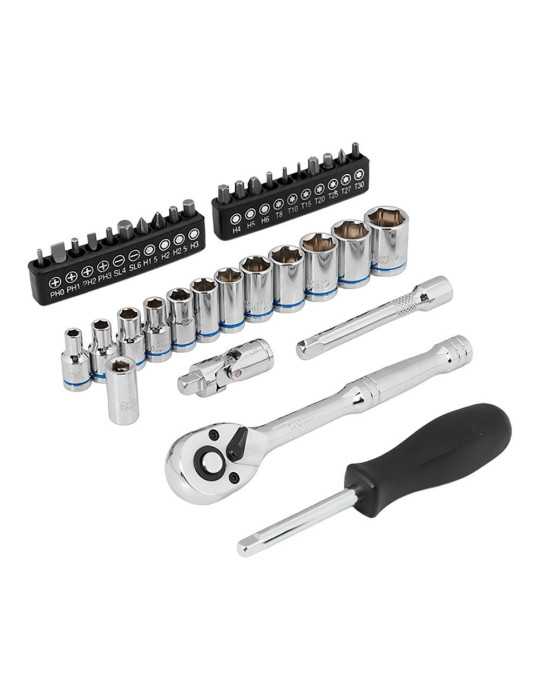 Llave de Carraca, ¼ pulg, Juego 37 Piezas WORKPRO