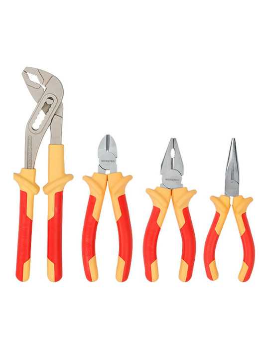 Alicates Aislados, Juego 4 Piezas WORKPRO