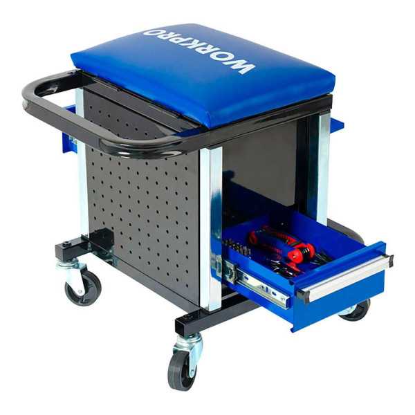 Asiento Rodante + Herramientas, 136 Piezas, (Métrico-Sae) WORKPRO